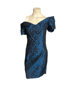 Vintage 80's blue party dress M By Choice