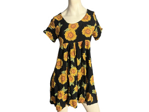 Vintage 80's mini sunflower dress S