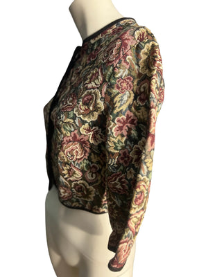 Vintage needlepoint floral jacket S