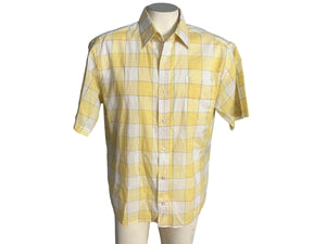 Vintage 80's yellow check shirt L Wedgefield