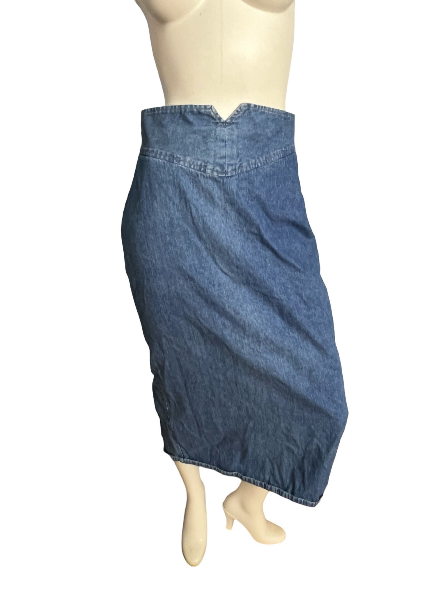 Vintage 80's long jean skirt M L  Konnie O