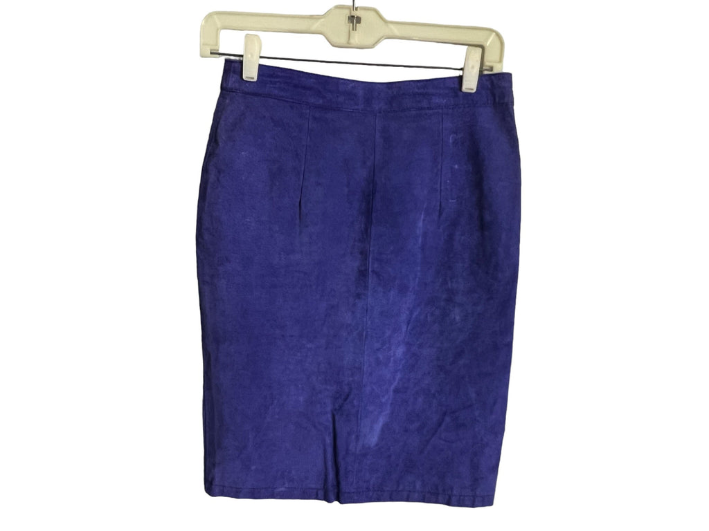 Vintage 80's blue leather skirt 7/8 G-III