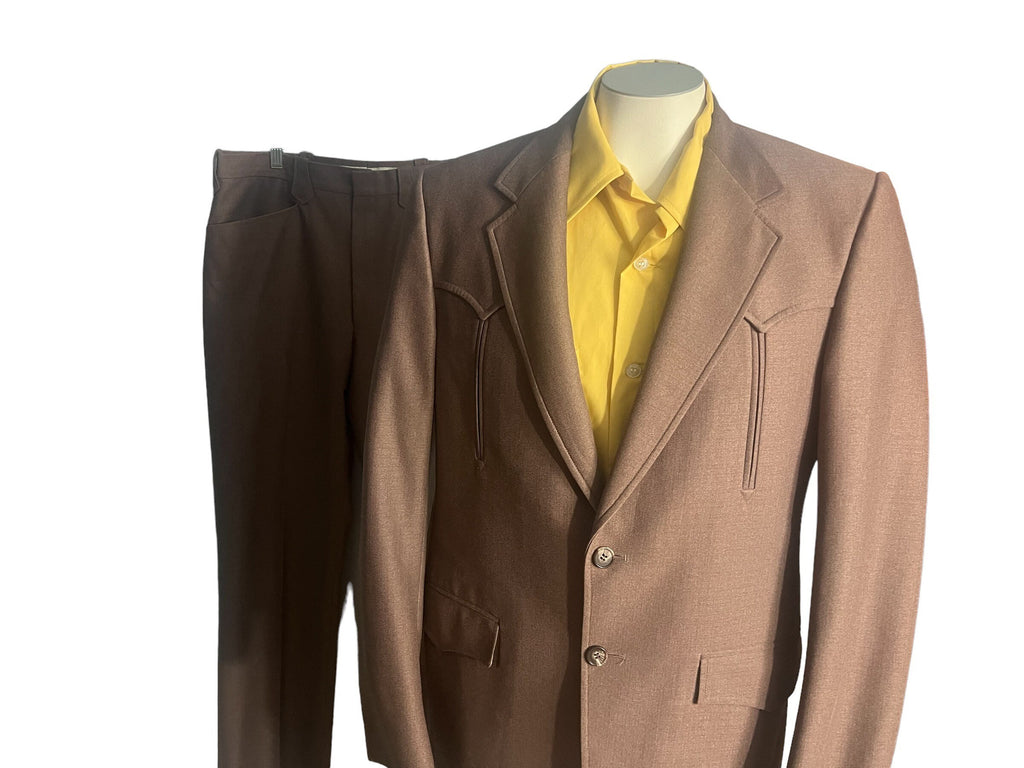 Vintage 70's western suit brown 42