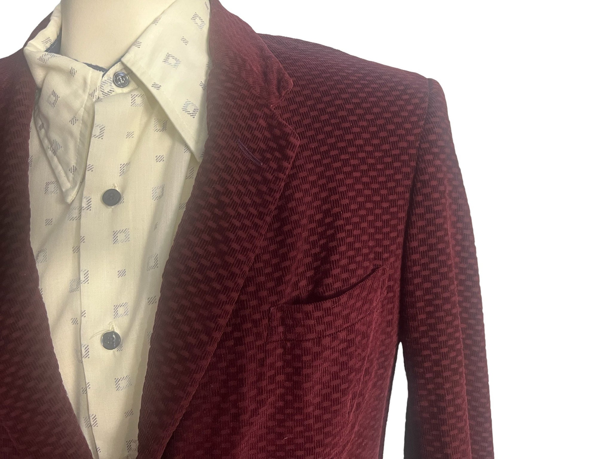 Vintage 70's maroon McGregor suit jacket 36