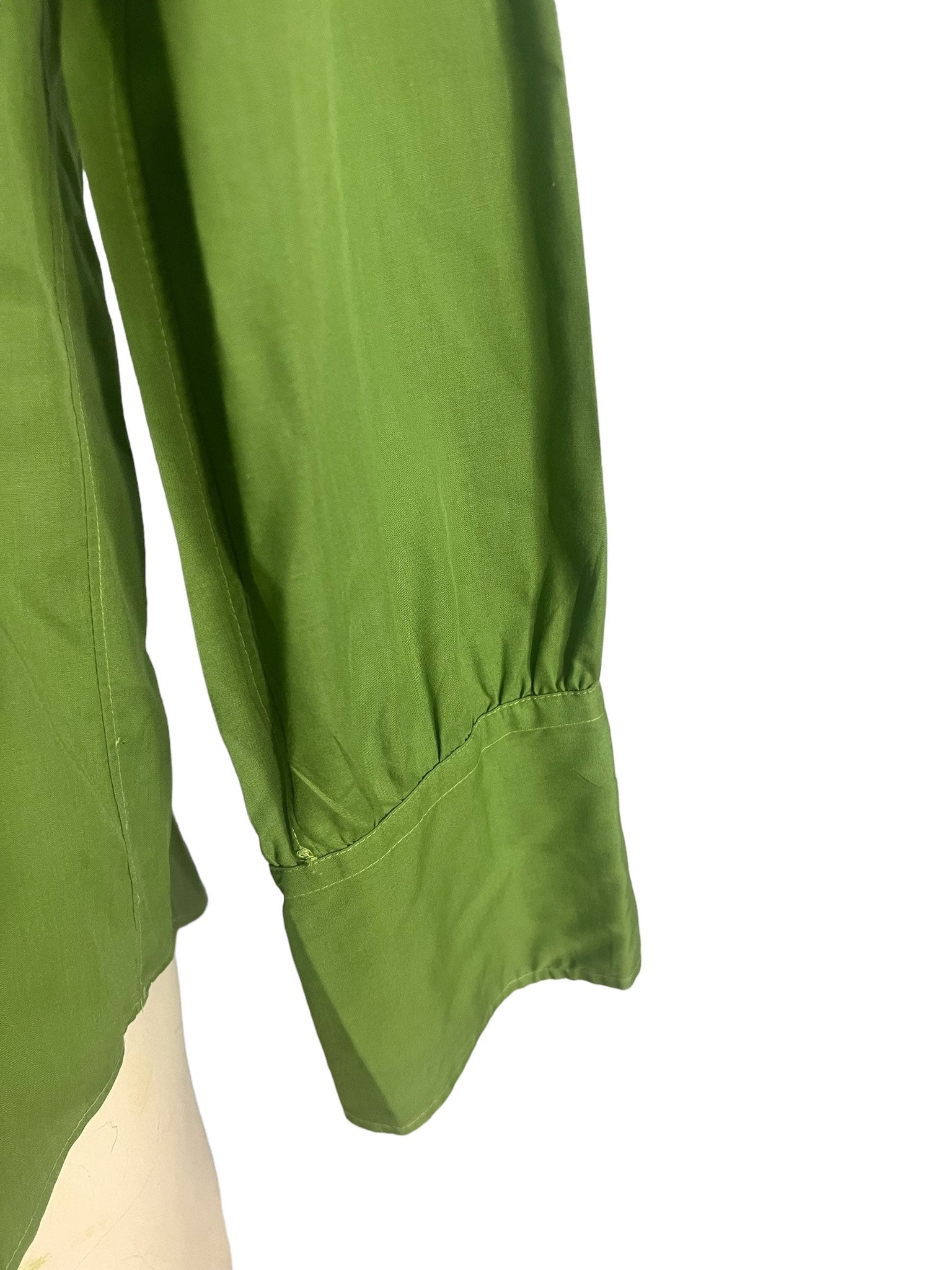 Vintage 70's green dress shirt Don Quixote L