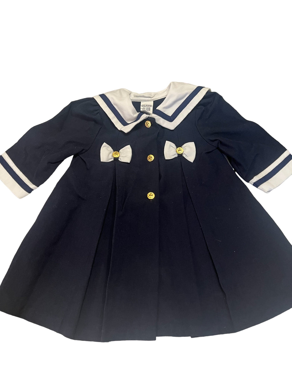Vintage 80's baby sailor's dress 12 M Club Class