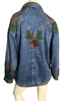 Vintage 80's jean patchwork jacket S currentseen
