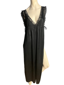 Vintage 70's black nightgown lingerie L XL