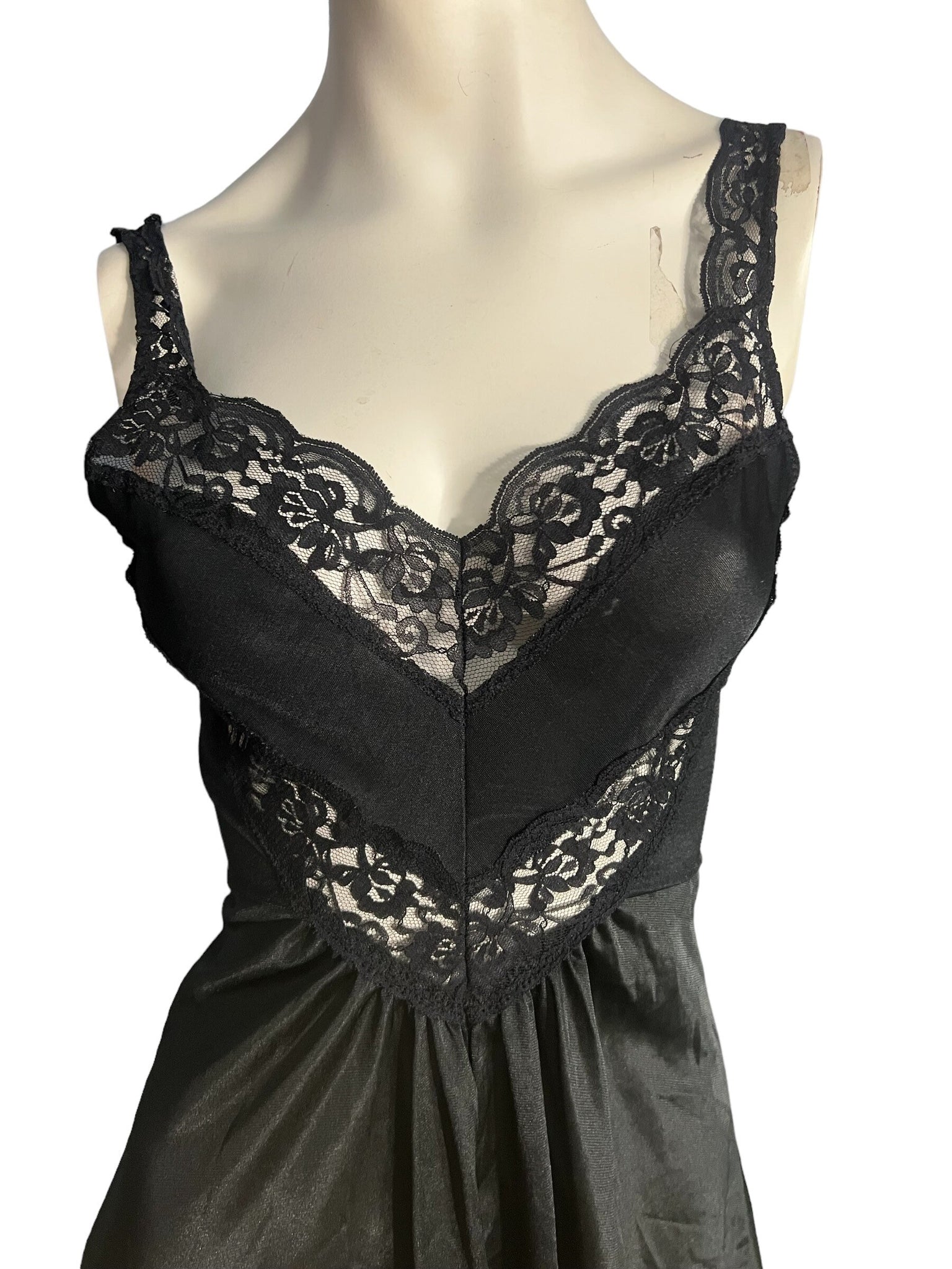 Vintage 70's black nightgown Stardust M