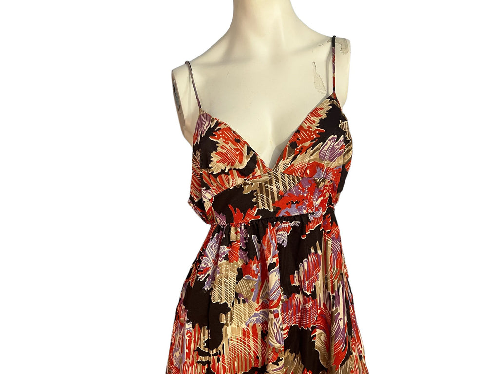 Vintage 70's wild sun maxi dress L