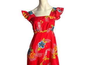 Vintage red Hawaiian dress M Royal Hawaiian