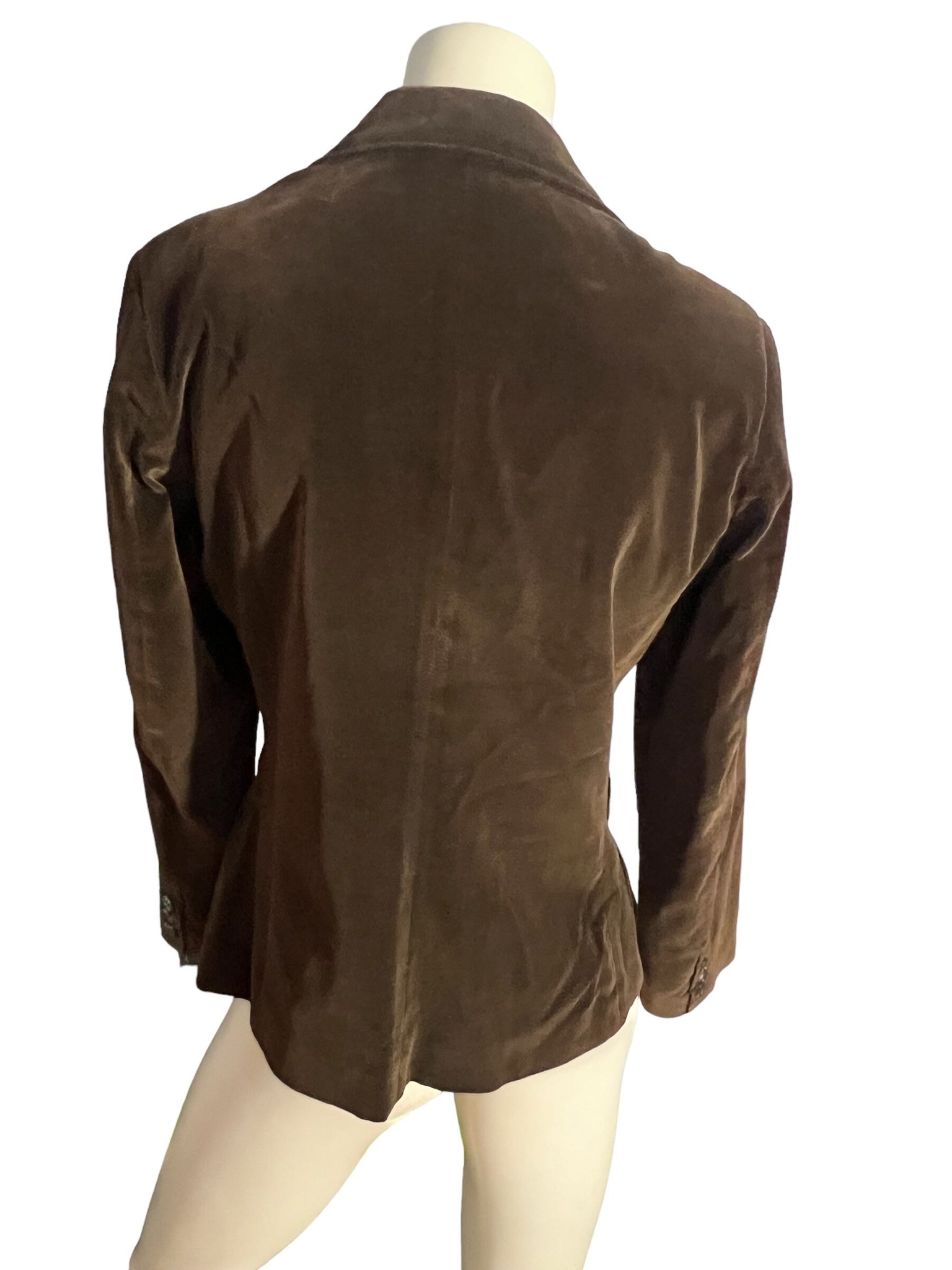 Vintage brown 70's velvet blazer jacket 12 Stockton