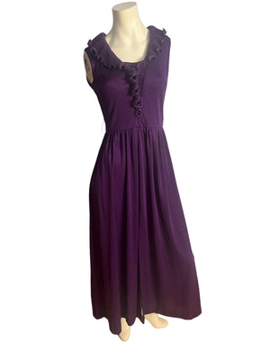 Vintage 70's purple maxi dress Godchaux's M