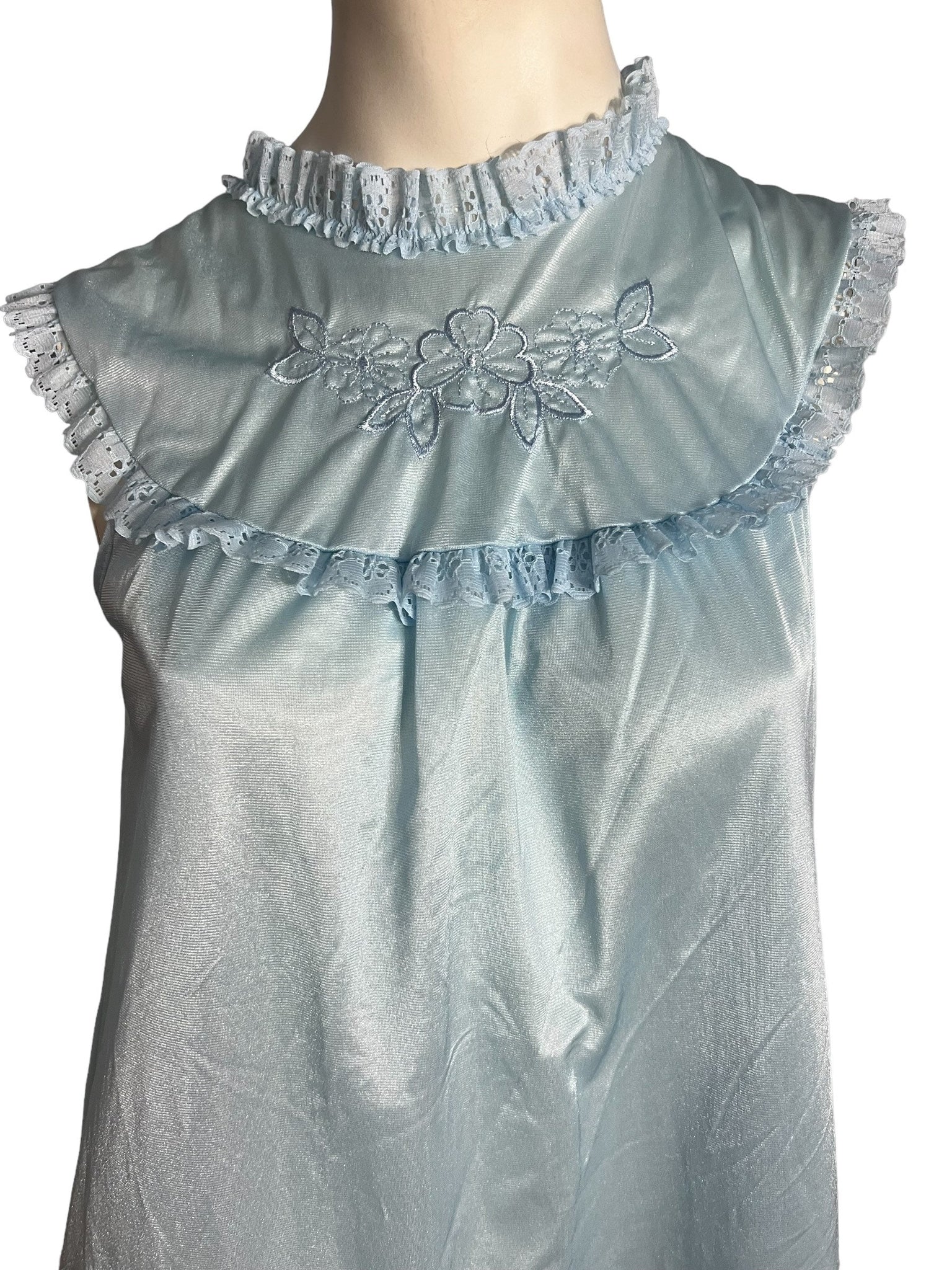 Vintage 80's blue long nightgown Burnette M