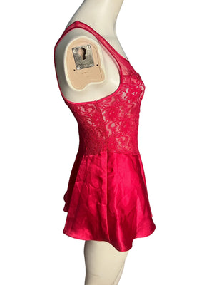 Vintage red 80's mini nightgown M Secret Treasures