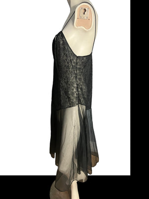 Vintage 80's black sheer nightgown Vandmere M