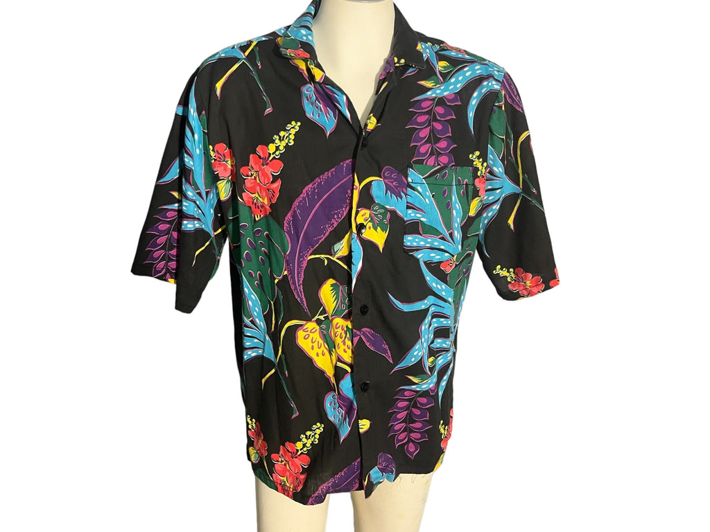 Vintage Black Hawaiian shirt M