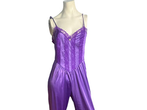 Vintage purple 70's Colesce romper lingerie M