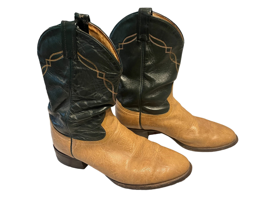 Vintage green & brown western boots 10 EE Tony Lama