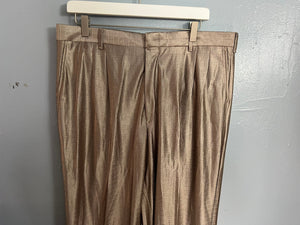 Vintage 70's tan shiny pants slacks 36 x 35.5