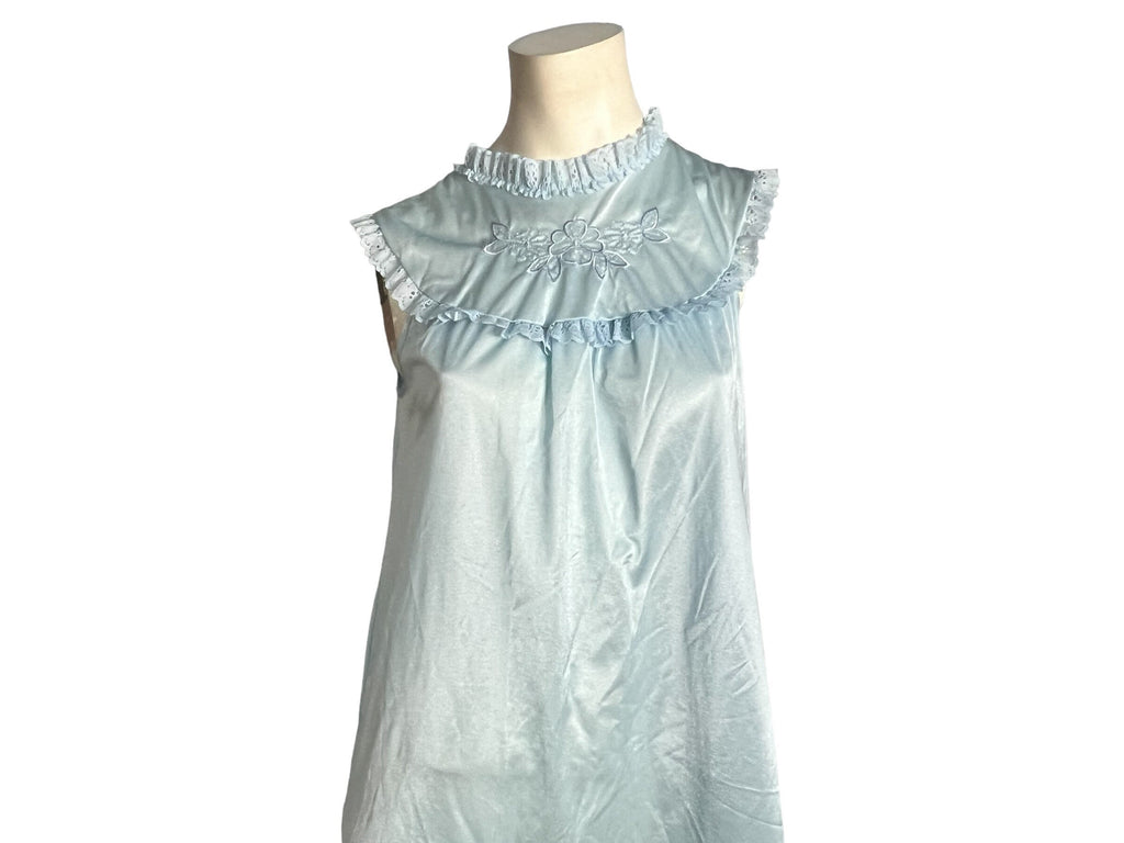 Vintage 80's blue long nightgown Burnette M