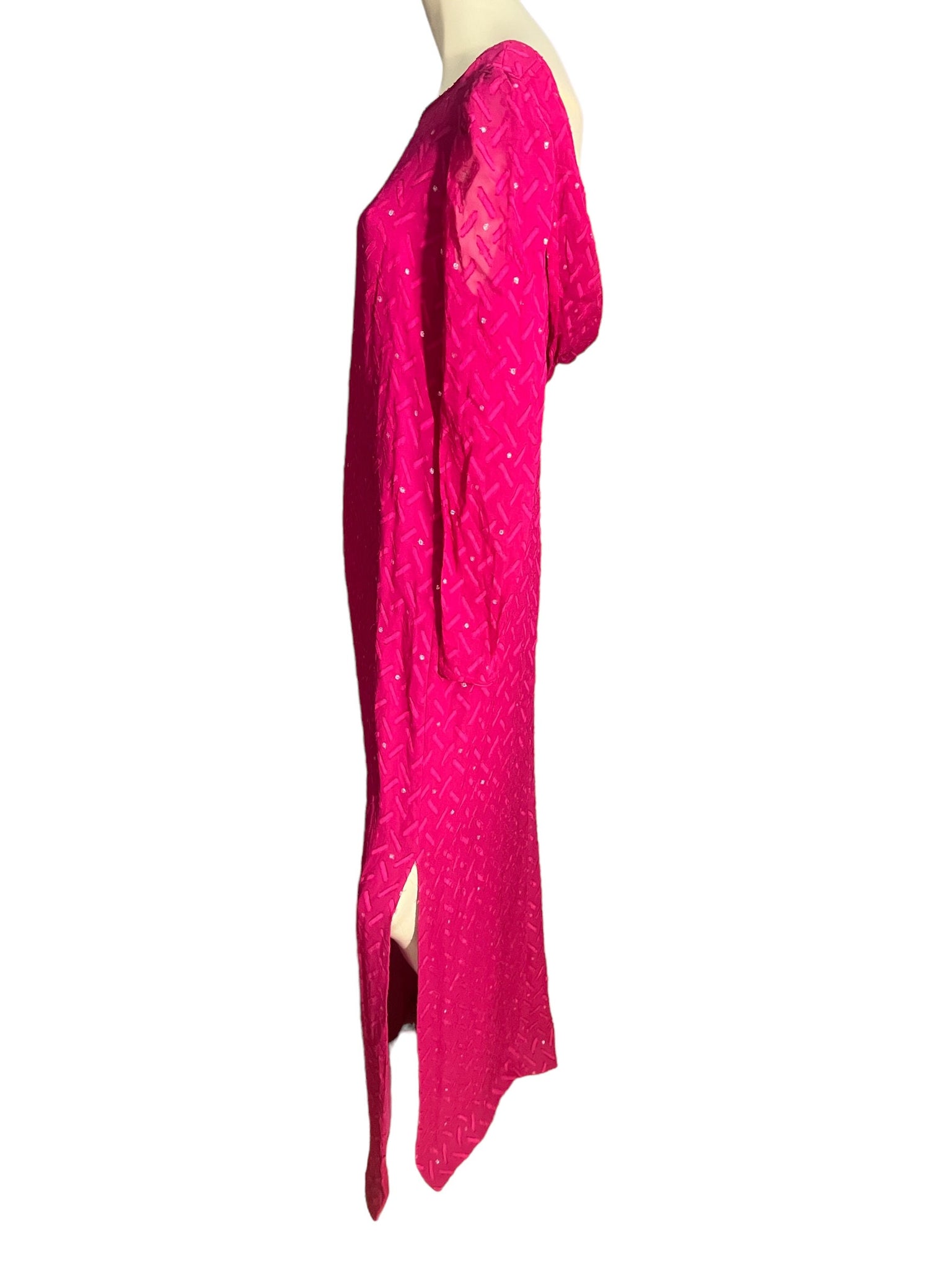 Vintage 80's Victor Costa pink long dress 16