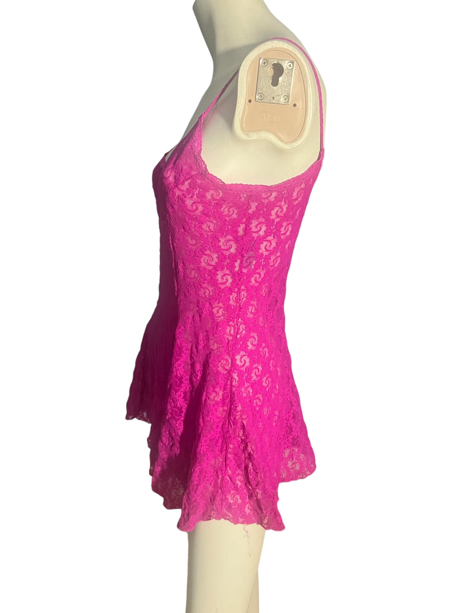 Vintage 80's pink sheer lace nightie S Val Mode