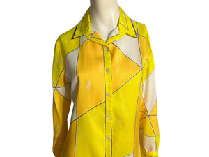 Vintage Vera yellow scarf shirt M