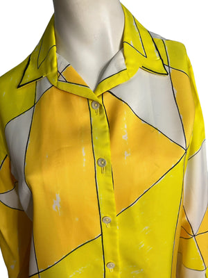 Vintage Vera yellow scarf shirt M