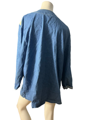 Vintage 80’s jean jacket one size gold embellishments