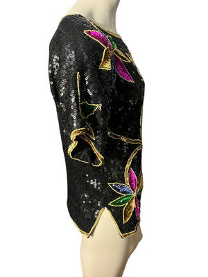 Vintage bead & sequin top S Elegance by Anujan