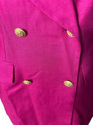 Vintage 80’s hot pink linen blazer 10 Stanley Black