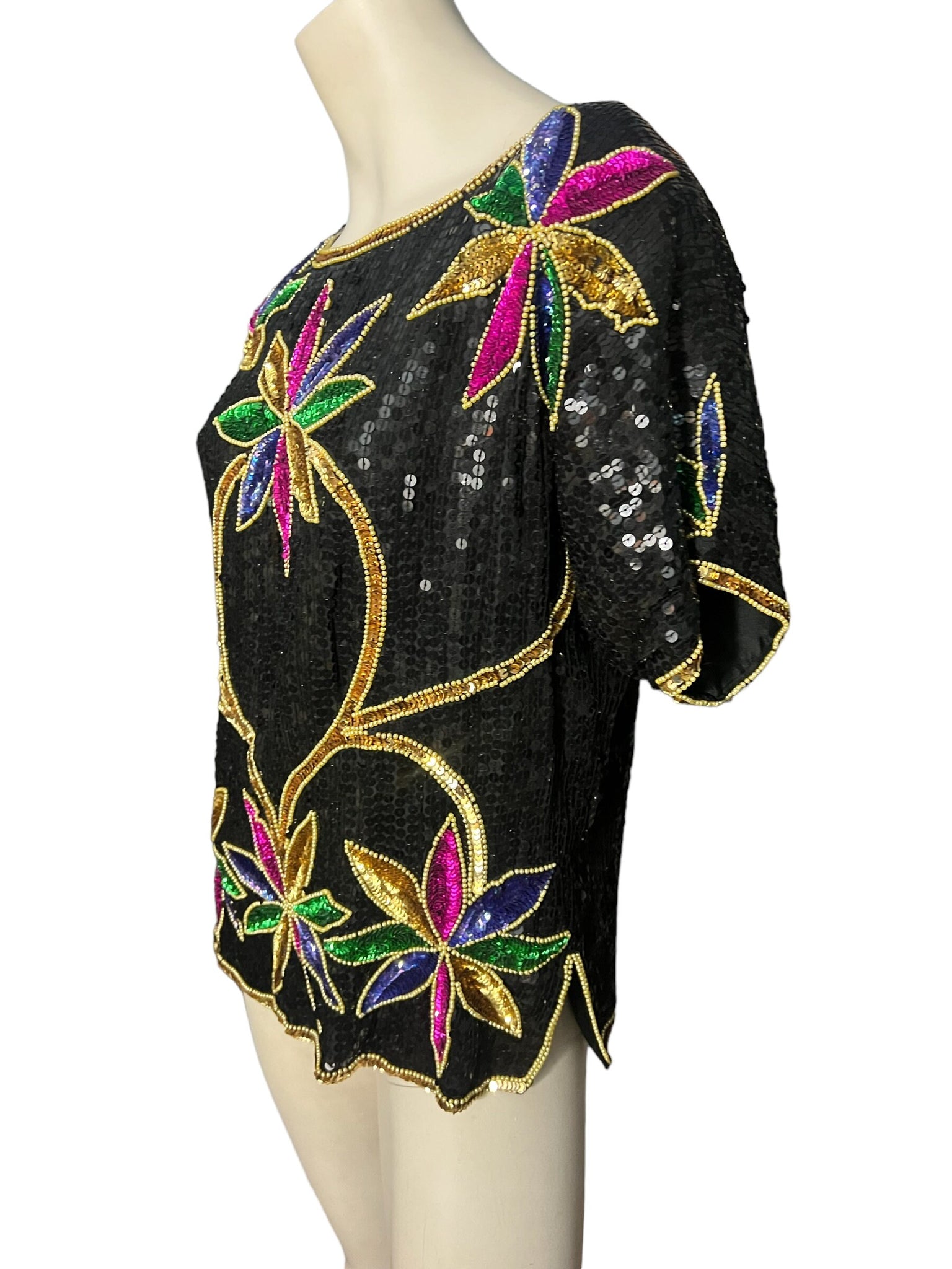 Vintage bead & sequin top S Elegance by Anujan