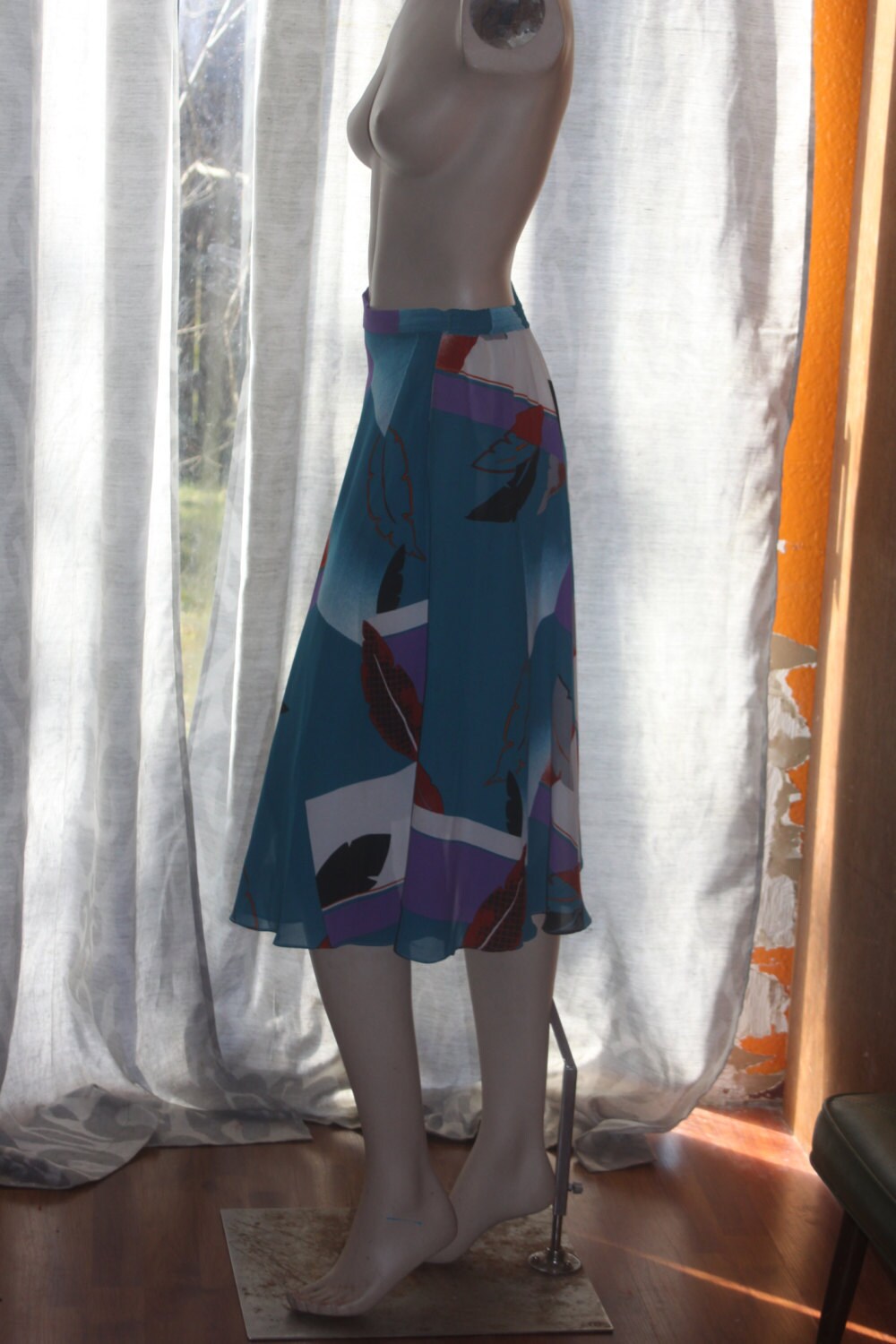 Vintage 1980's Pierre Cardin Mod Full Skirt M 8